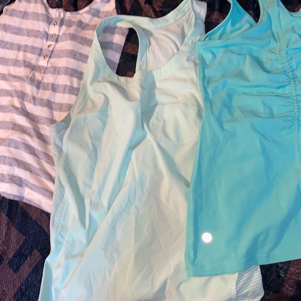 3 lulu lemon work out shirts